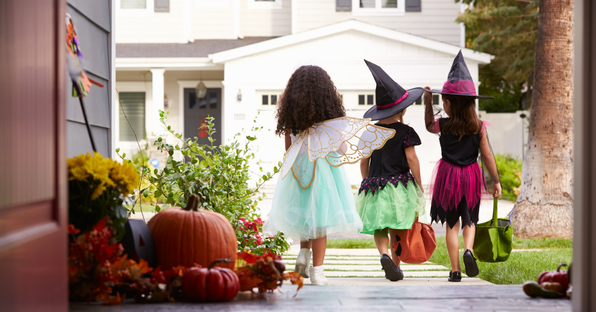 Halloween trick-or-treaters, looking for candy
