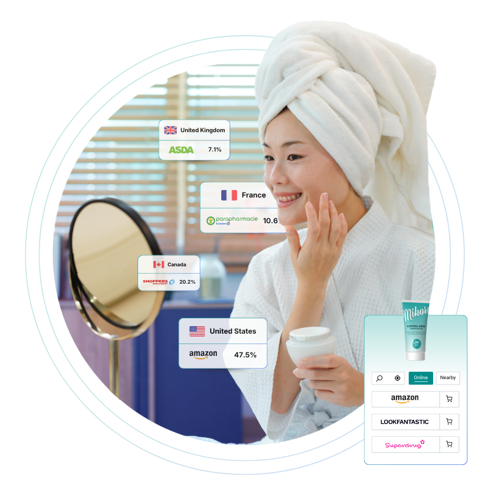 Woman applying skincare