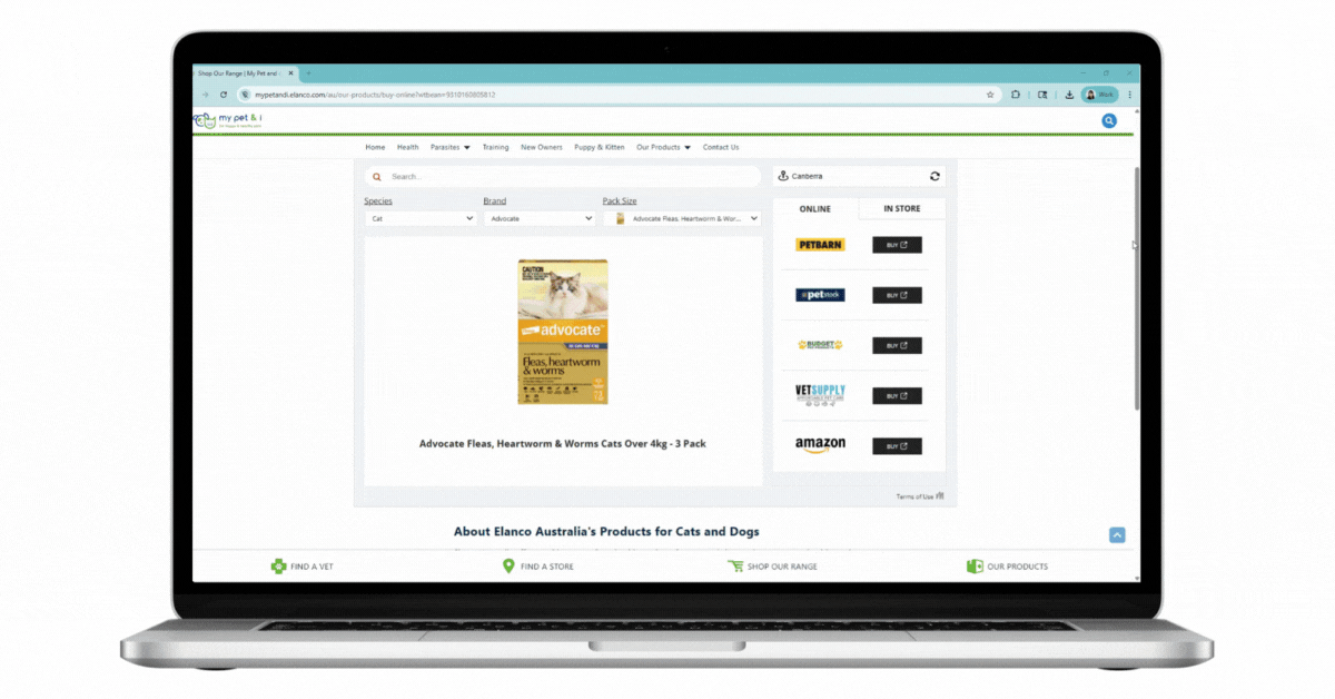 Elanco AU MikMak Brand Website - Multiretailer Checkout