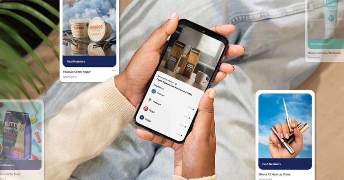 Pinterest user browsing and shopping brands on phone on Pinterest