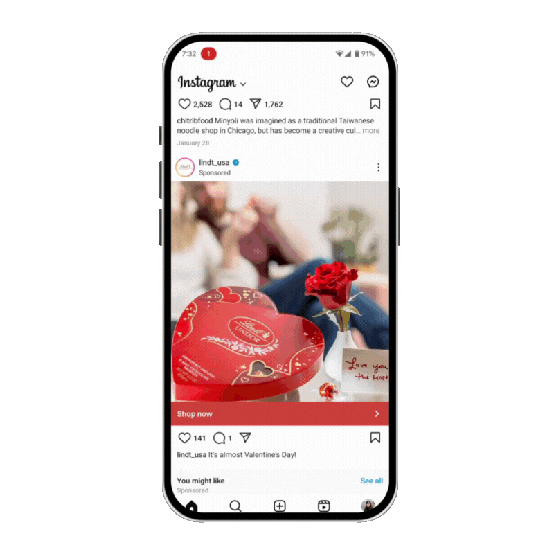 Lindt Valentine’s Day shoppable campaign powered by MikMak